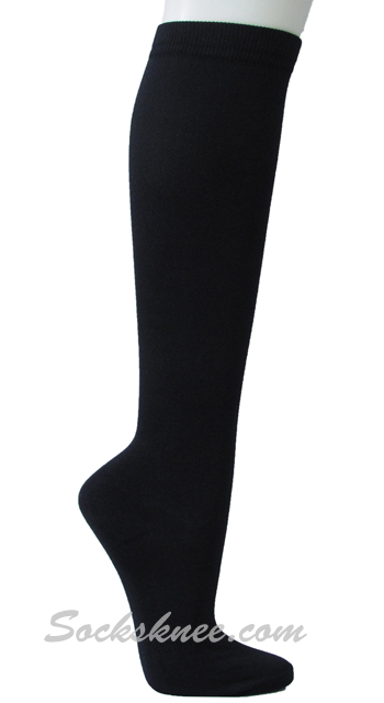 Black Knee High Travel and Dress Unisex Compression Socks - Click Image to Close